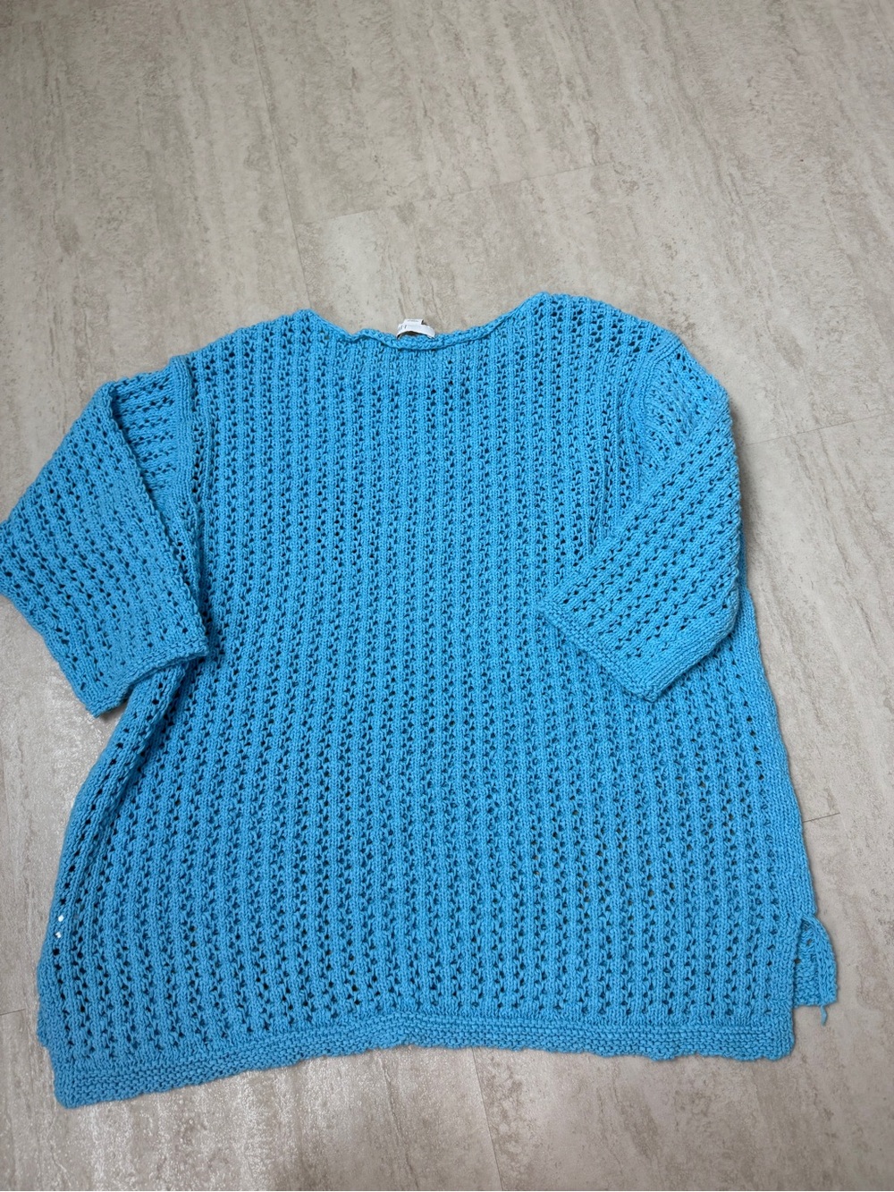J. Jill sweater Blue Open stitch knit Aegean pullover sweater - Picture 10 of 12